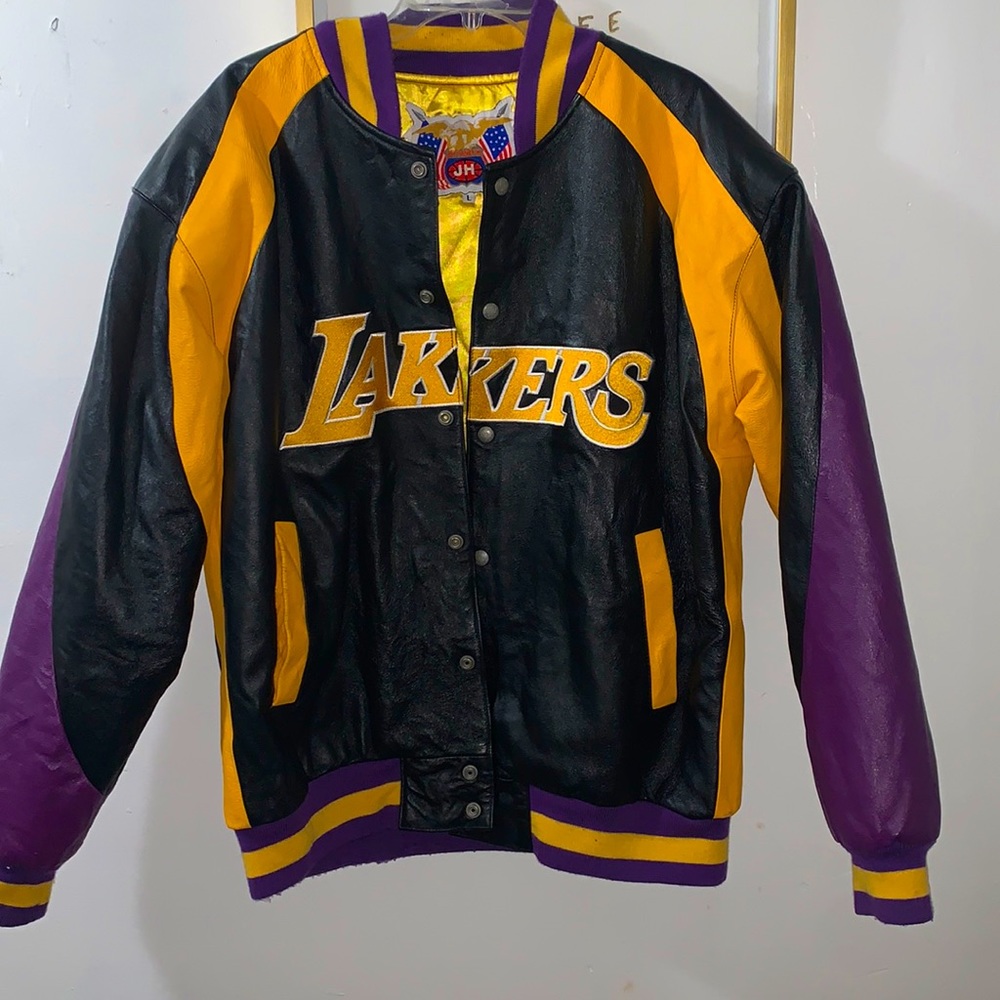 Jeff Hamilton Vintage Kobe Bryan, Lakers Leather Varsity Jacket.